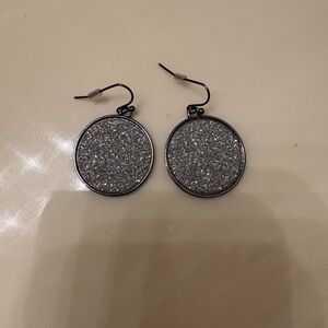 Sparkling Silver Round Earrings